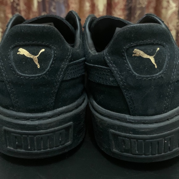 Suede Black Puma and Gold Creepers - Picture 3 of 5